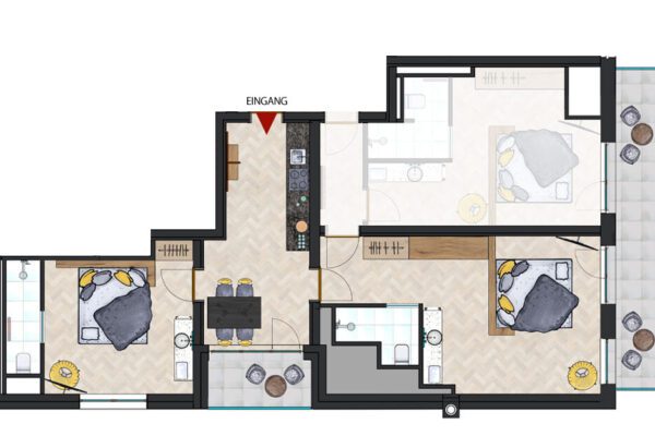 Ihre Luxus Ferienwohnung in Dorfgastein_Bergparadies Casino Gastein, Apartment Casino & Studio Hotel, Bergparadies Casino Gastein, Apartment Casino & Studio Hotel_Ihre Unterkunft in Dorfgastein, modernes Loft, Loft_Apartment Casino_4 _mit_2._Doppelzimmer, Premium